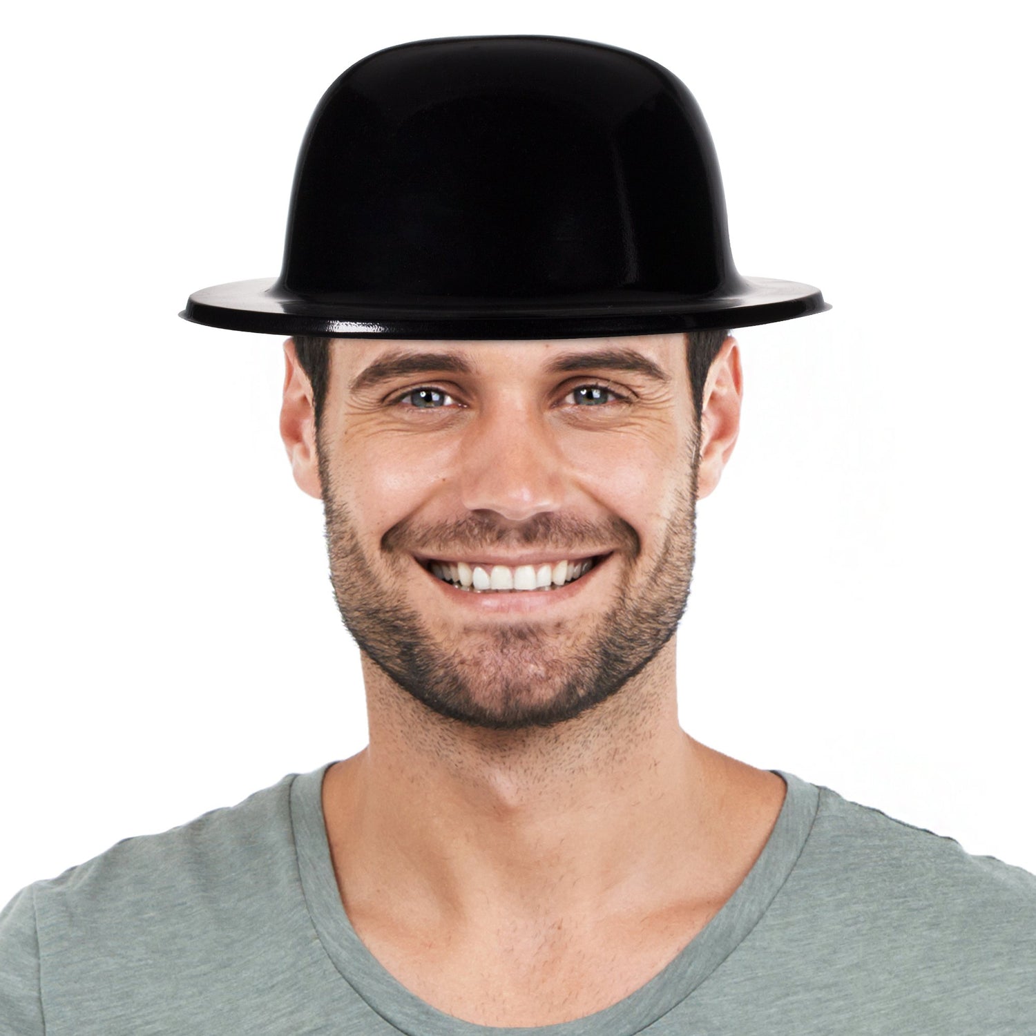 Black Plastic Derby Hats