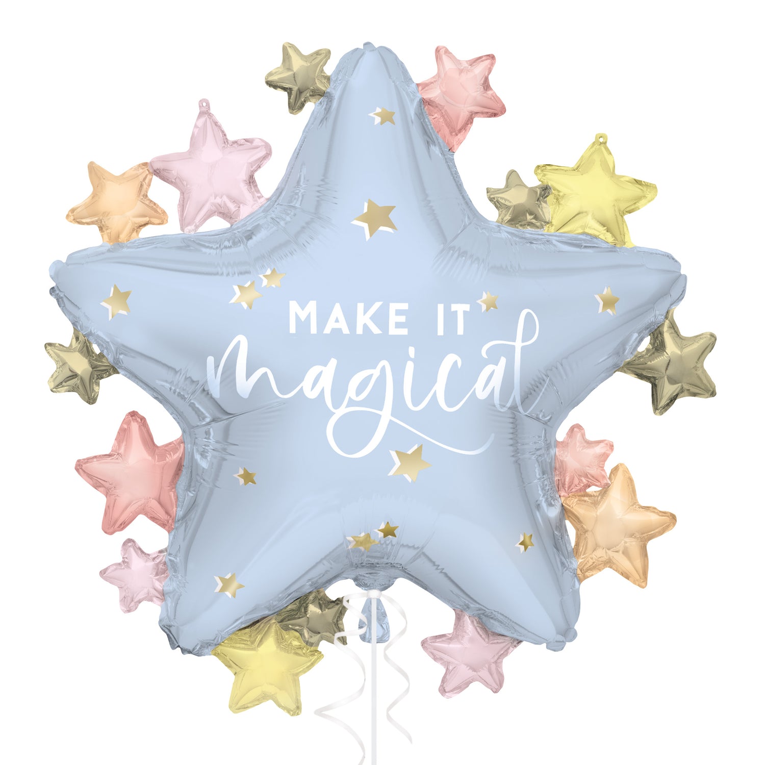 Dainty Unicorn Star Shaped "Make It Magical" Giant Foil Balloon 22", Packaged