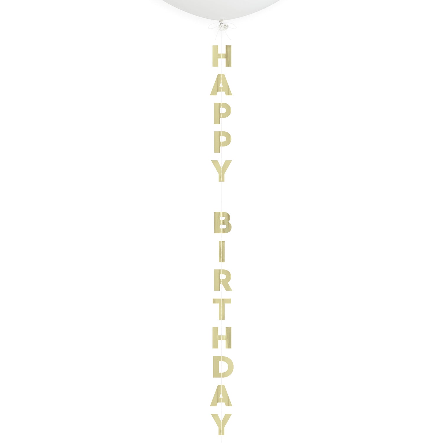 Gold Foil "Happy Birthday" Balloon Tail, 4 ft