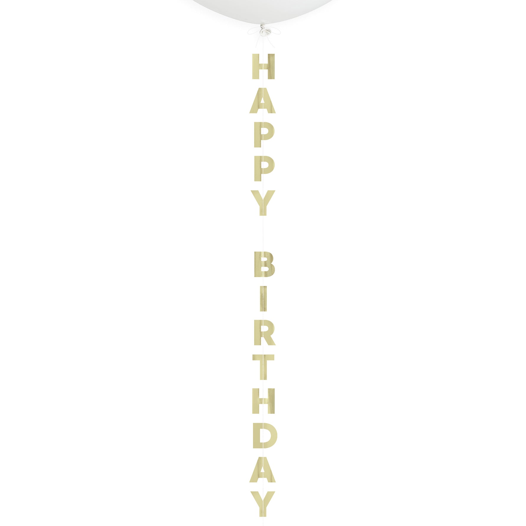 Gold Foil "Happy Birthday" Balloon Tail, 4 ft