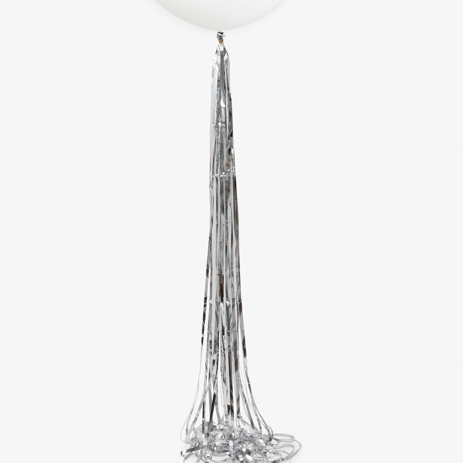Silver Foil Tassel Balloon Tail, 6 ft