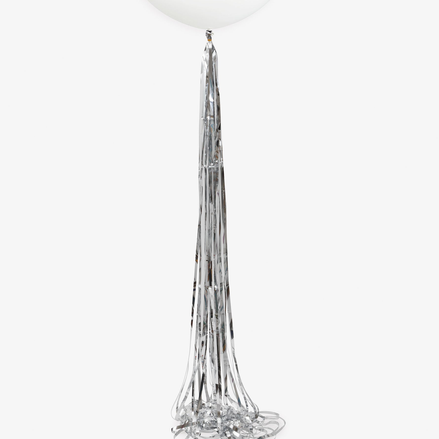 Silver Foil Tassel Balloon Tail, 6 ft