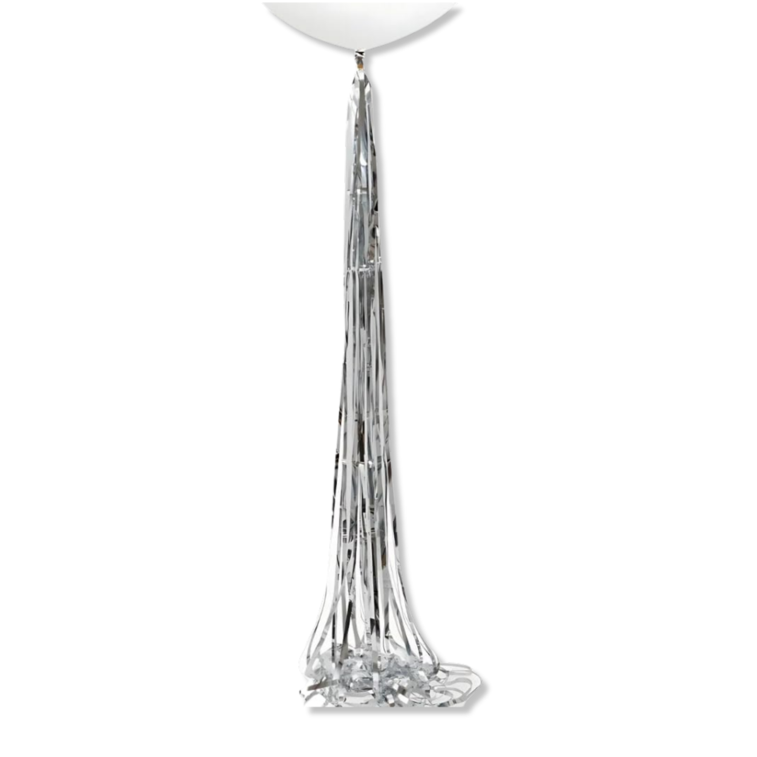 Silver Foil Tassel Balloon Tail, 6 ft