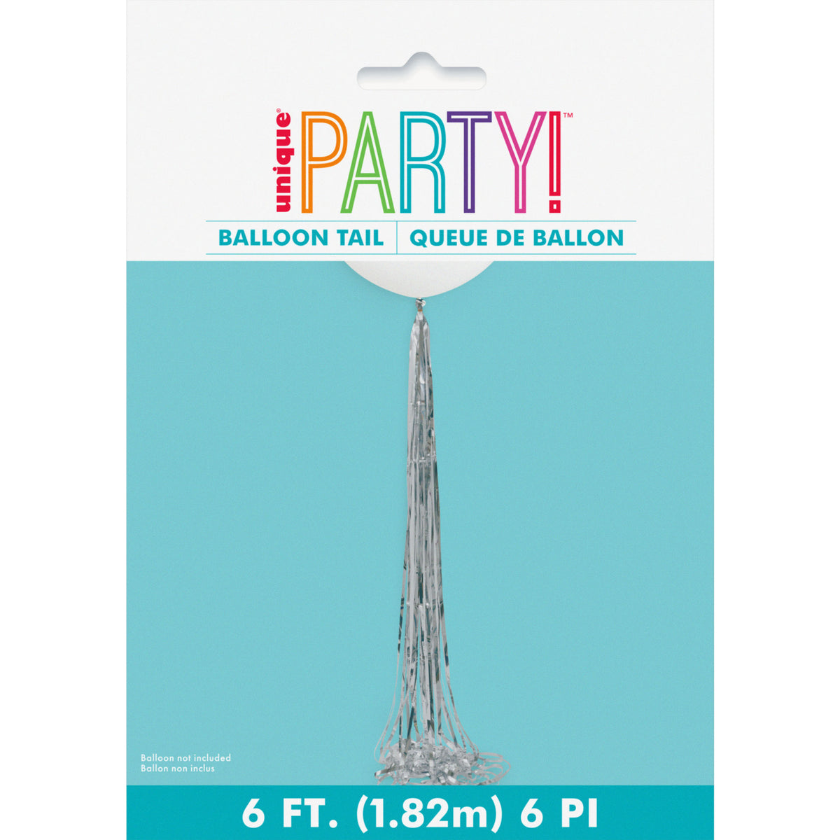 Silver Foil Tassel Balloon Tail, 6 ft - Image 2