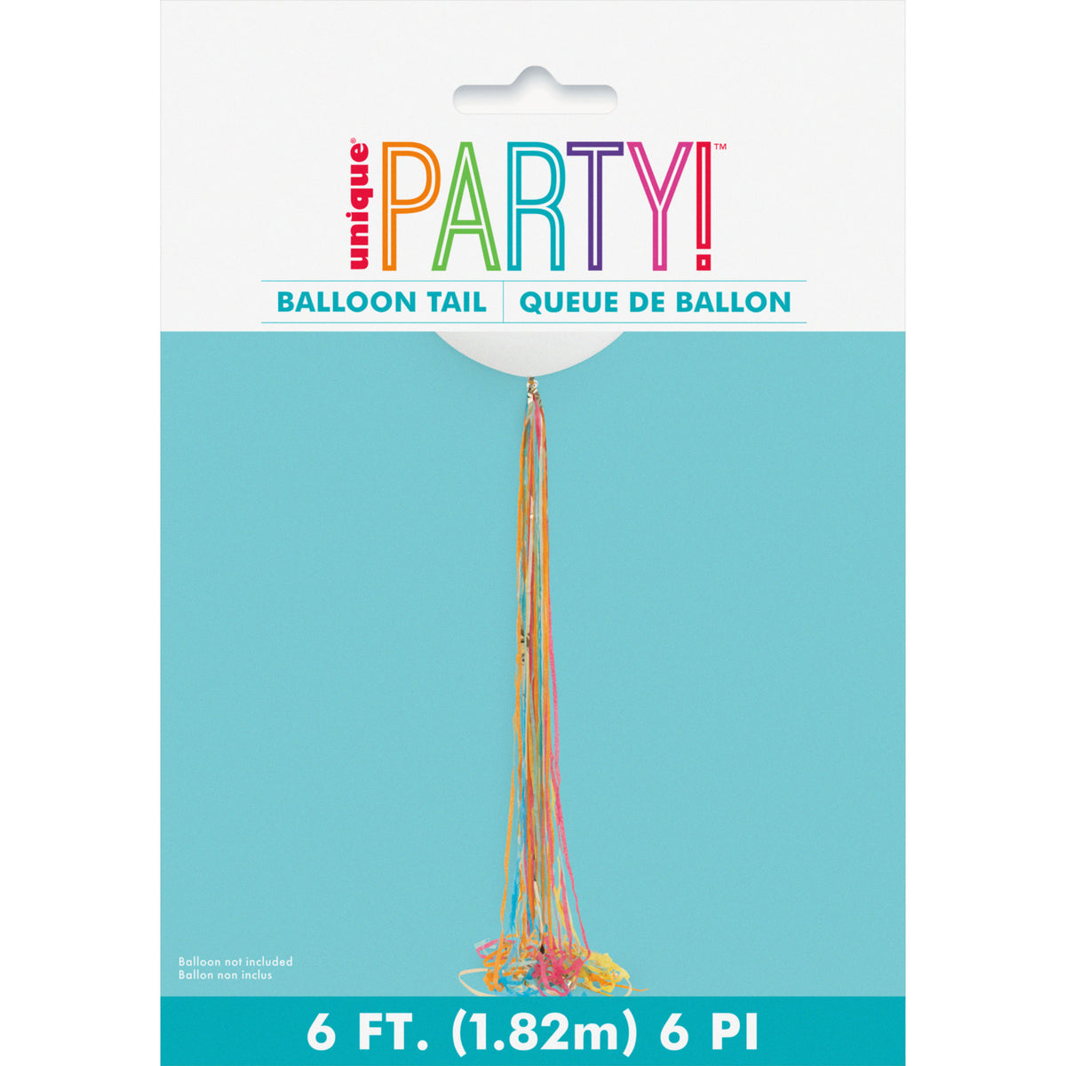 Gold Foil & Colorful Tissue Tassel Balloon Tail, 6 ft - Image 2