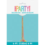 Gold Foil & Colorful Tissue Tassel Balloon Tail, 6 ft - Image 2