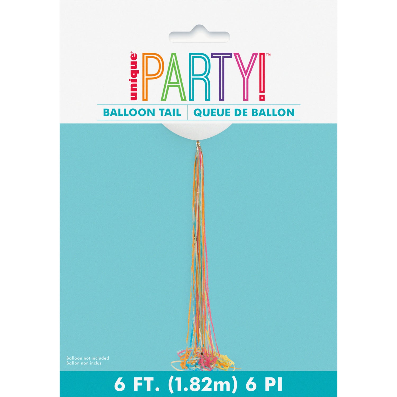 Gold Foil & Colorful Tissue Tassel Balloon Tail, 6 ft - Image 2