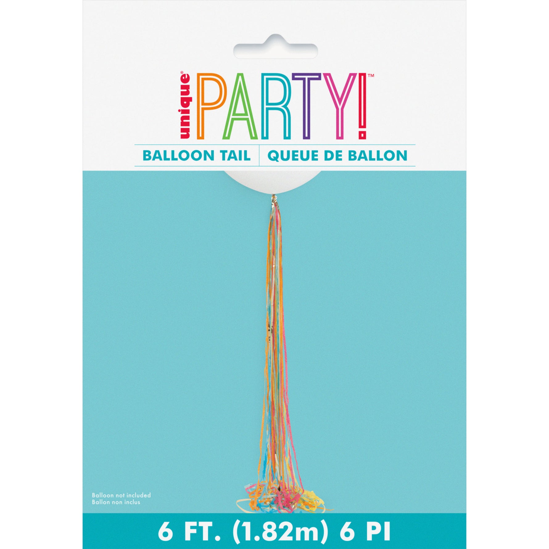 Gold Foil & Colorful Tissue Tassel Balloon Tail, 6 ft - Image 2