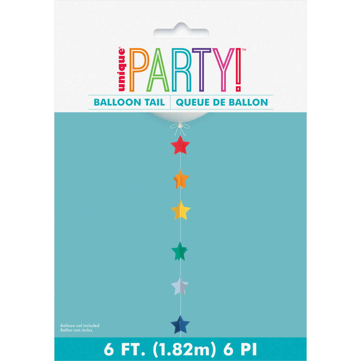 3D Paper Stars Balloon Tail, 6 ft - Image 2
