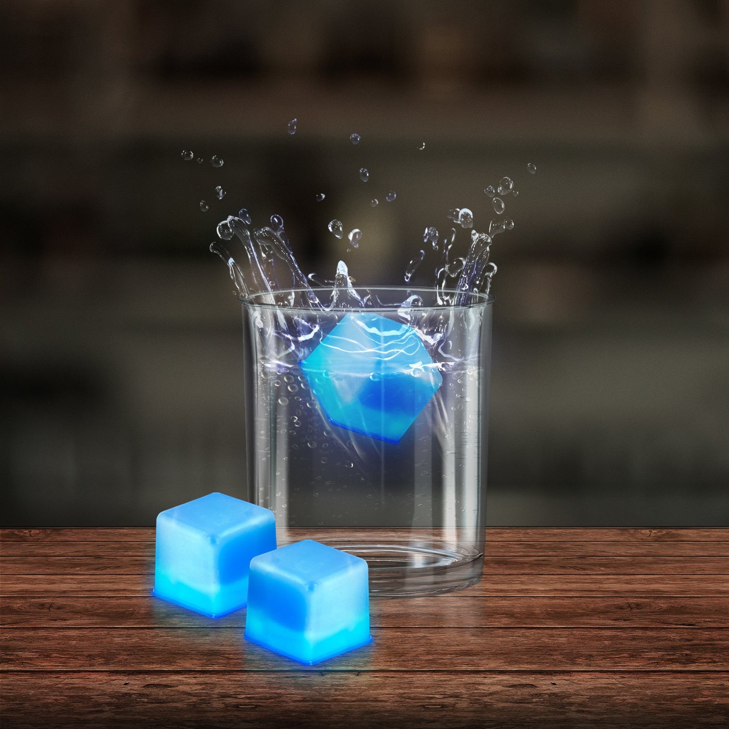 Blue Glow Ice Cubes