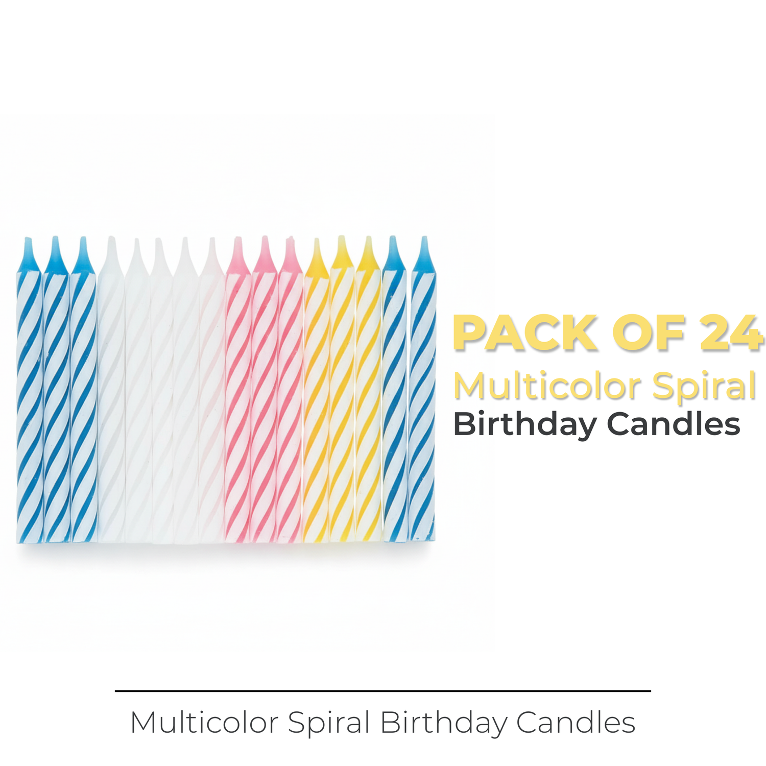 Multicolor Spiral Birthday Candles, 24ct
