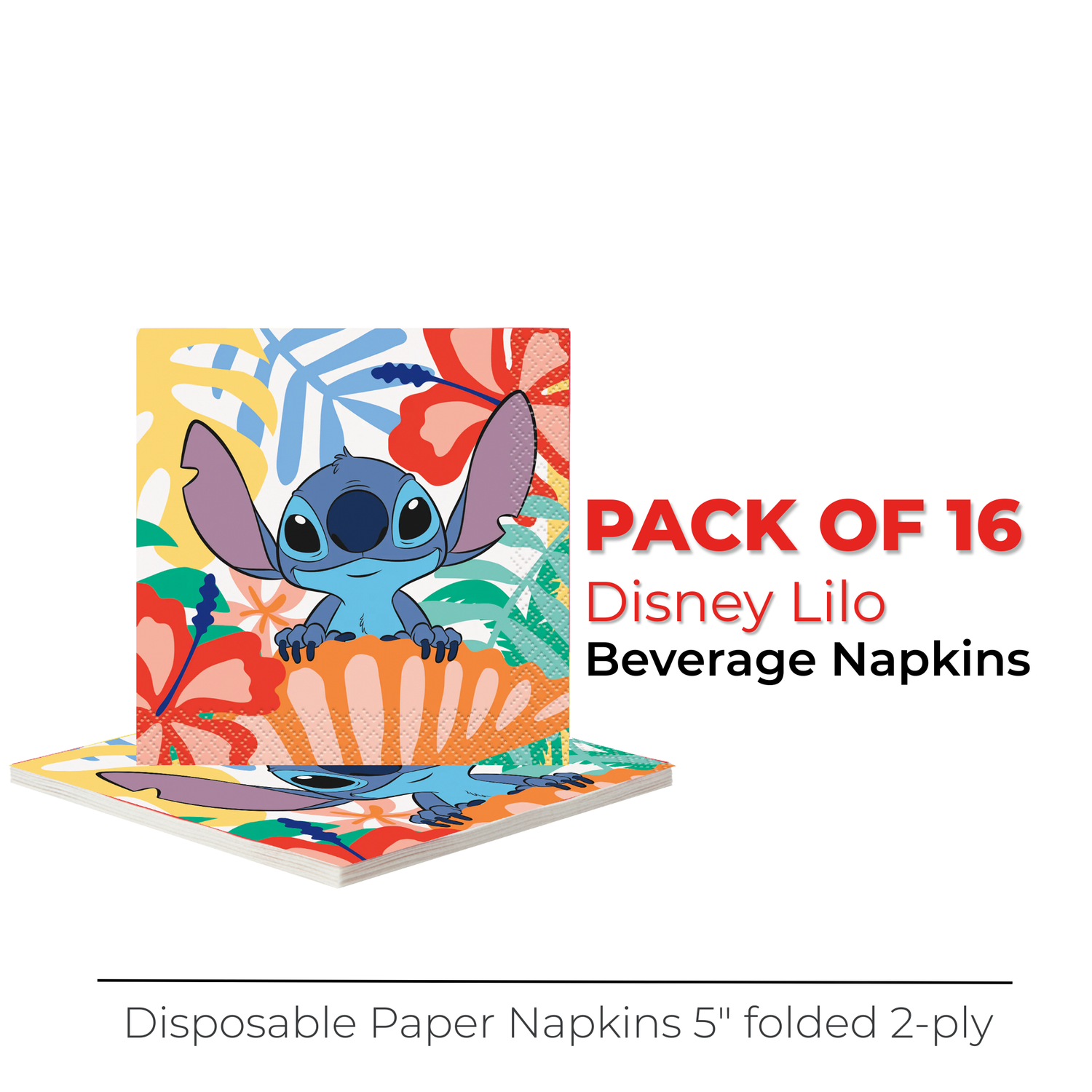 Disney Lilo and Stitch Beverage Napkins, 16ct