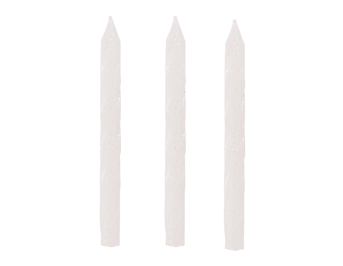 Iridescent Glitter Spiral Birthday Candles, 24ct