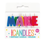 Rainbow "Make a Wish" Letter Pick Birthday Candles - Image 2