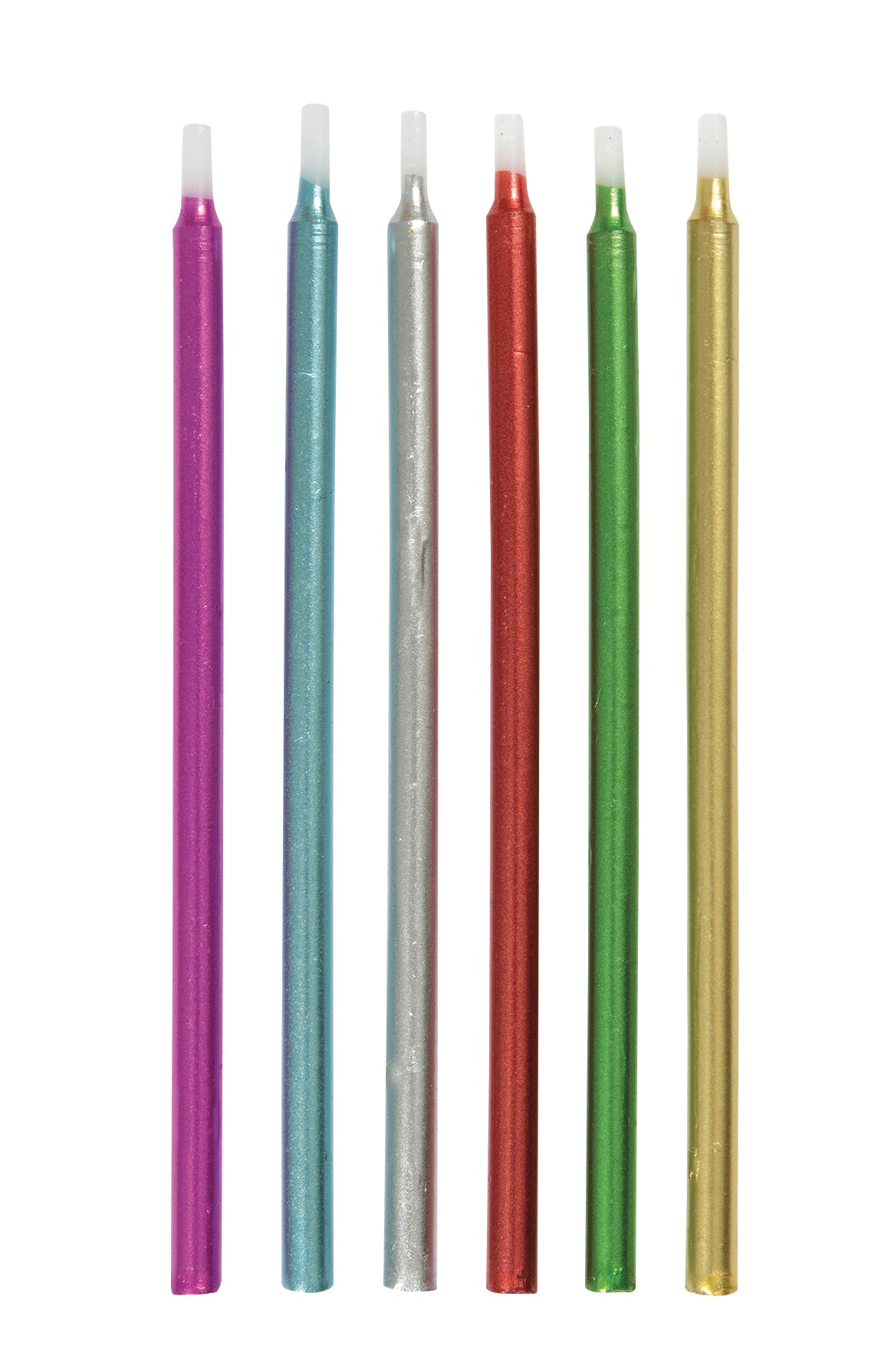 Metallic Birthday Candles 5" - Assorted, 12ct
