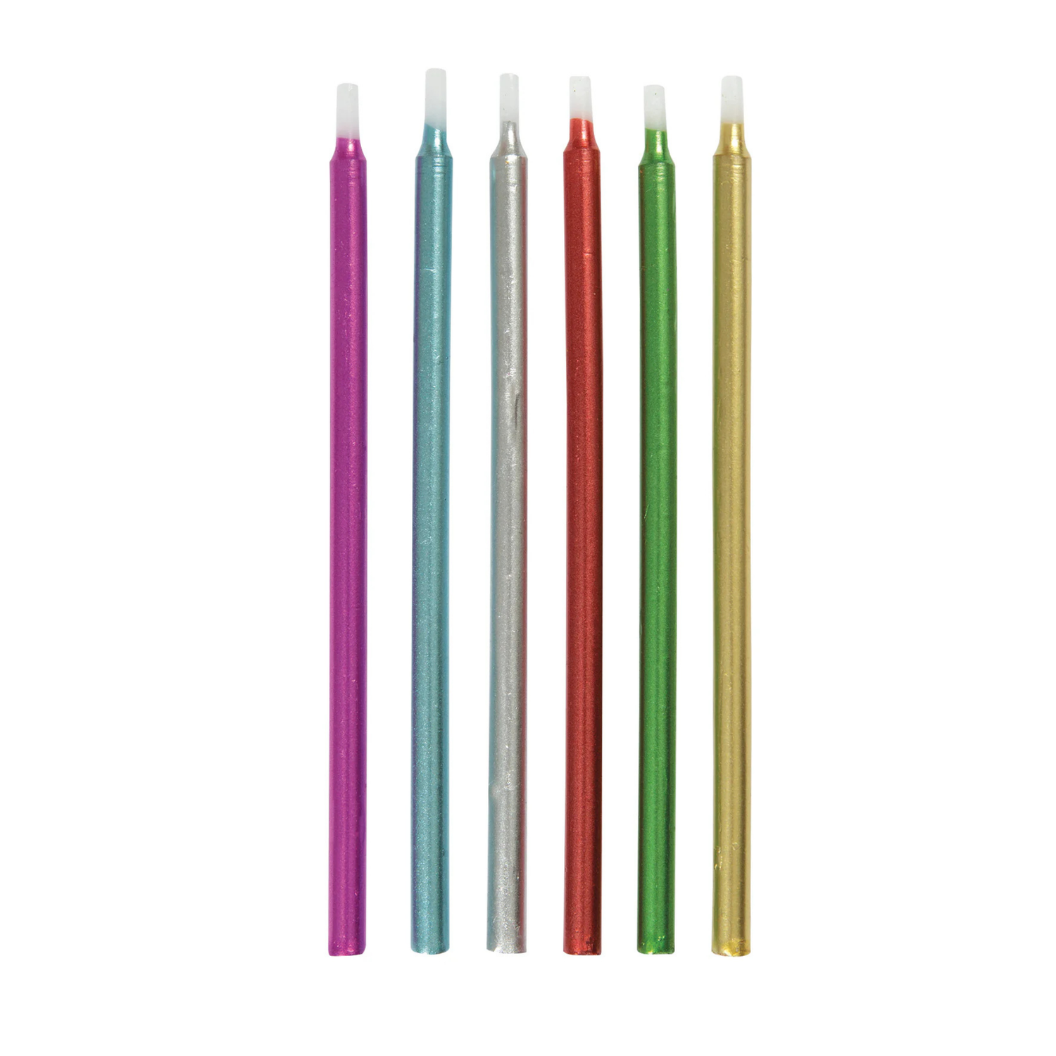 Metallic Birthday Candles 5" - Assorted, 12ct