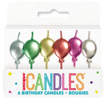 Metallic Balloon Pick Birthday Candles - Assorted, 6ct - Image 2