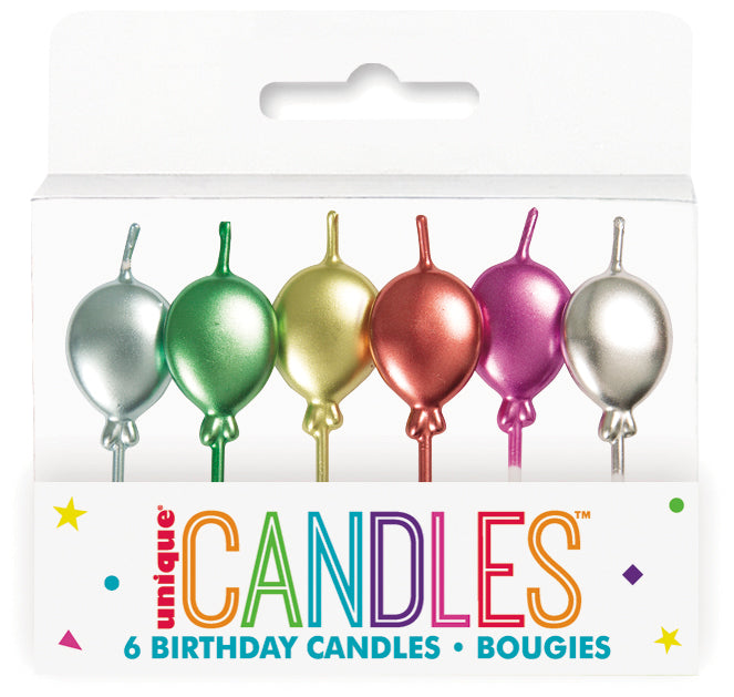 Metallic Balloon Pick Birthday Candles - Assorted, 6ct - Image 2
