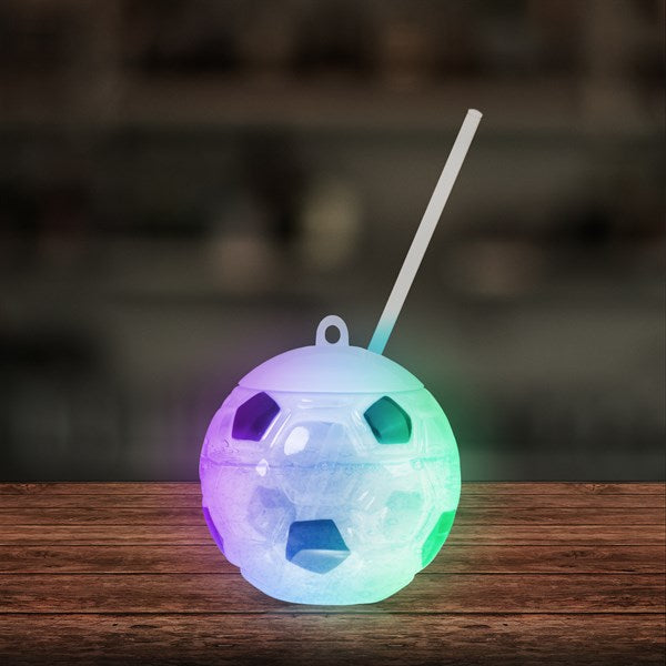 LED Soccer Ball Cup with Straw