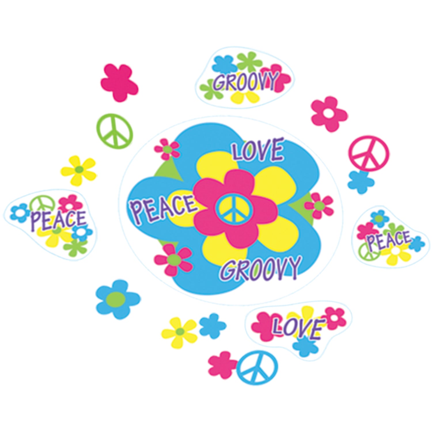 Green 60s Retro Window Clings