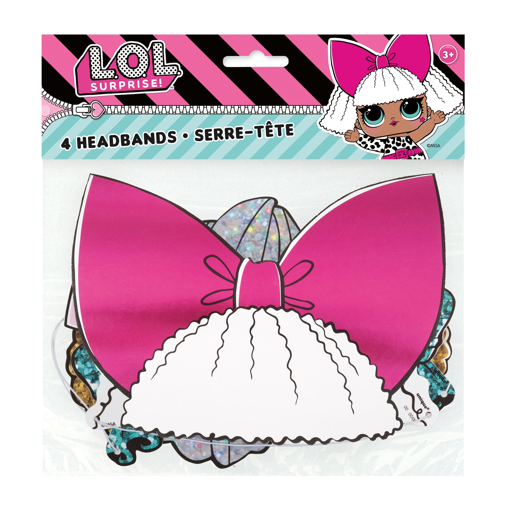 LOL Surprise Paper Headband with Elastic, 4ct