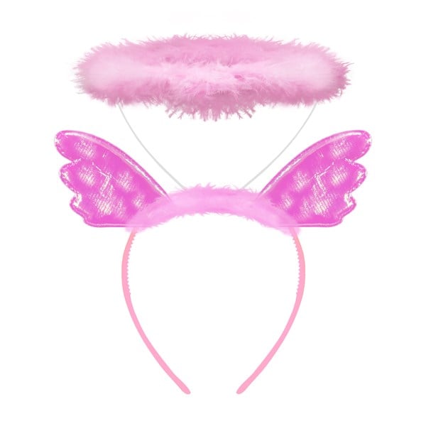LED Pink Plush Angel Headband