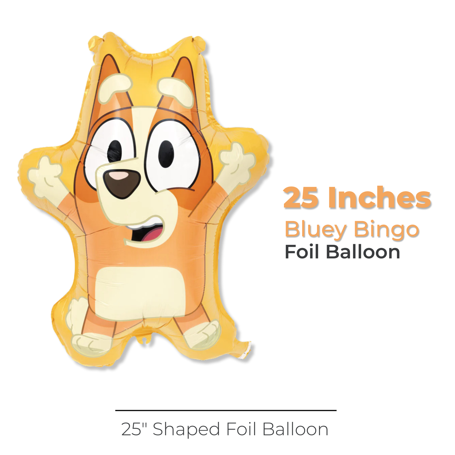 Bluey Bingo Shaped 25" Giant Foil Balloon, Packaged