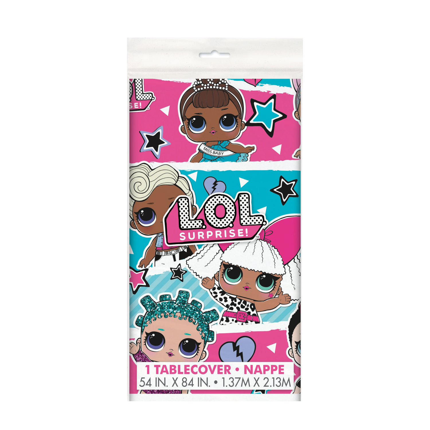 LOL Surprise Rectangular Plastic Table Cover, 54" x 84"