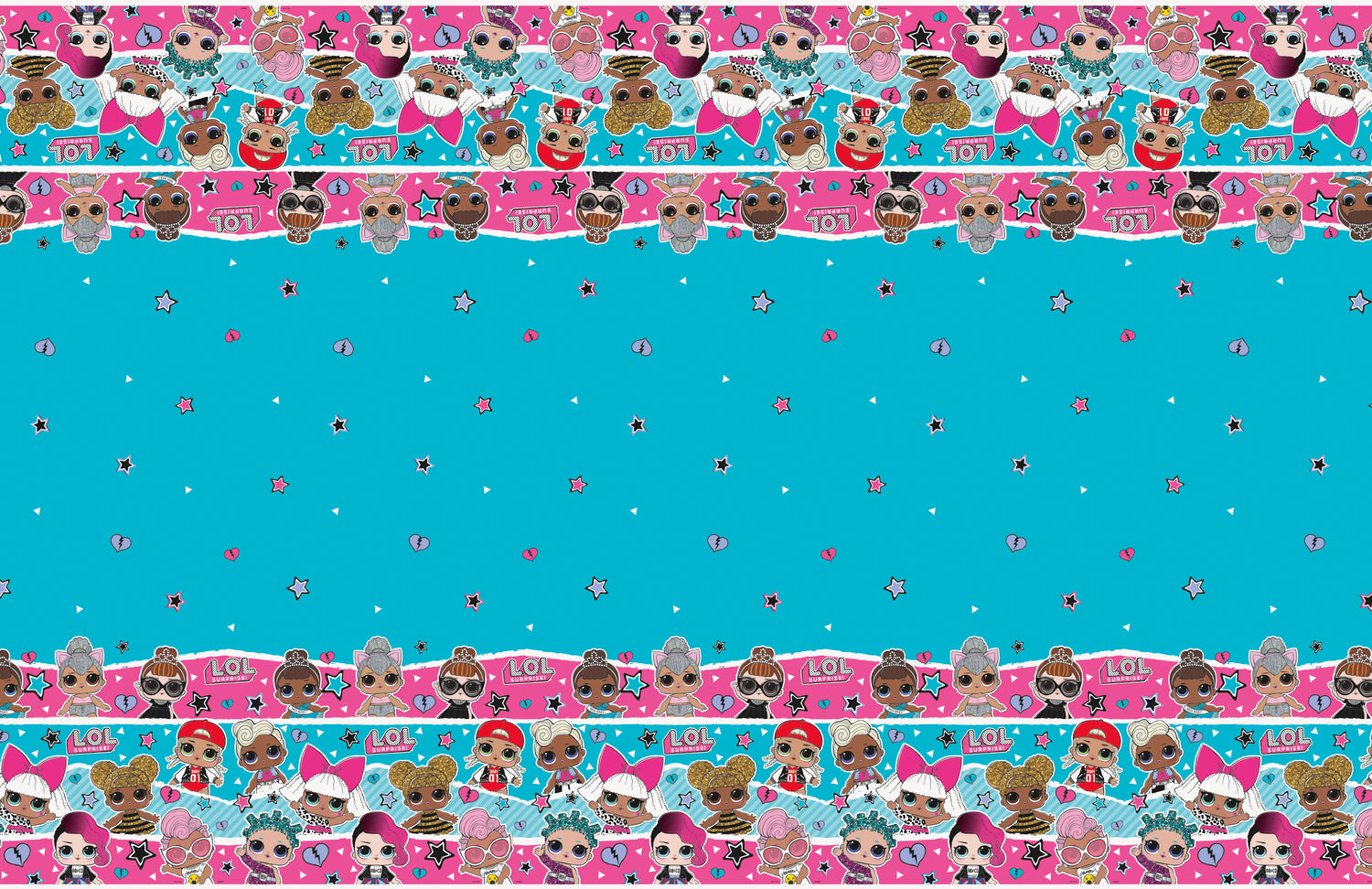 LOL Surprise Rectangular Plastic Table Cover, 54" x 84" - Image 2