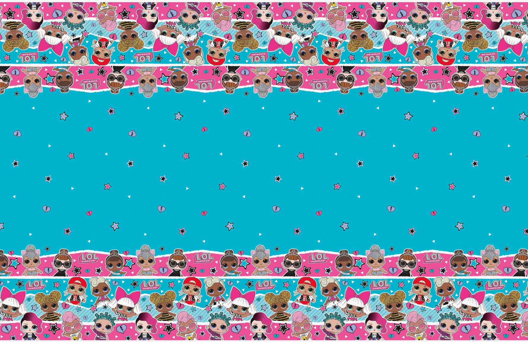 LOL Surprise Rectangular Plastic Table Cover, 54" x 84" - Image 2