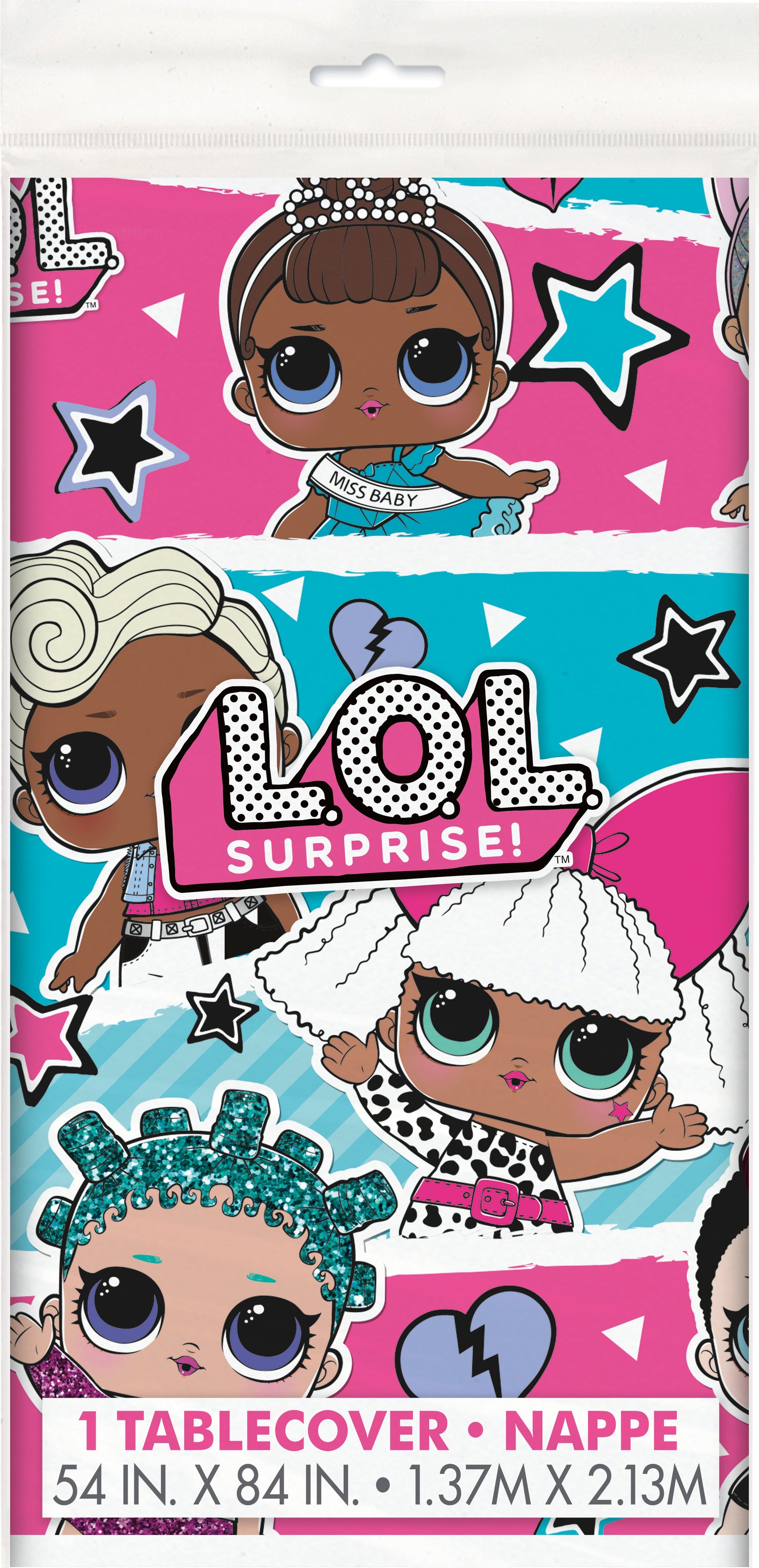 LOL Surprise Rectangular Plastic Table Cover, 54" x 84"