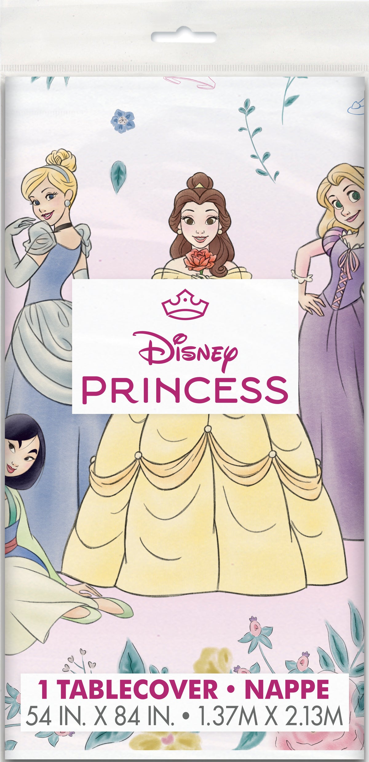 Disney Princess Rectangular Plastic Table Cover, 54" x 84"