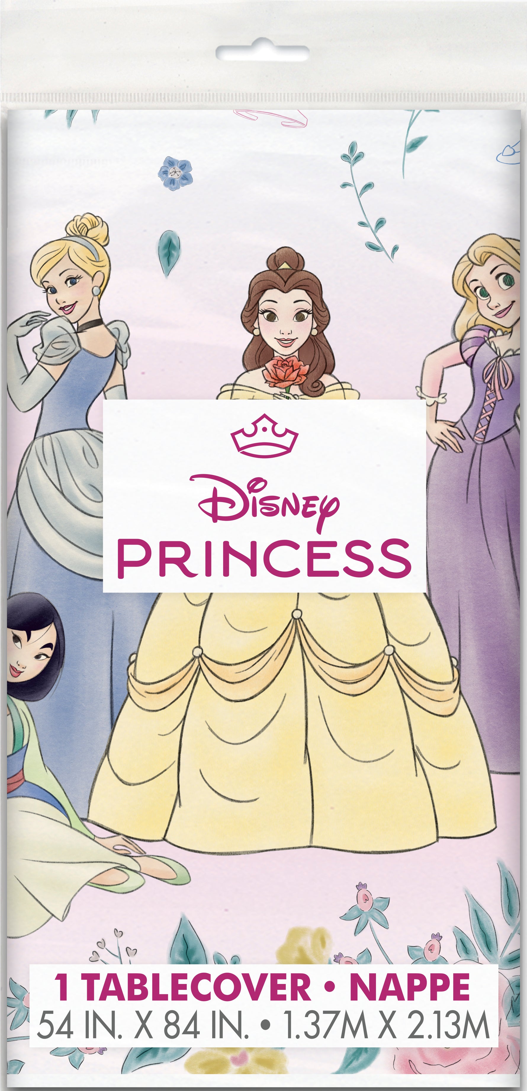 Disney Princess Rectangular Plastic Table Cover, 54" x 84"