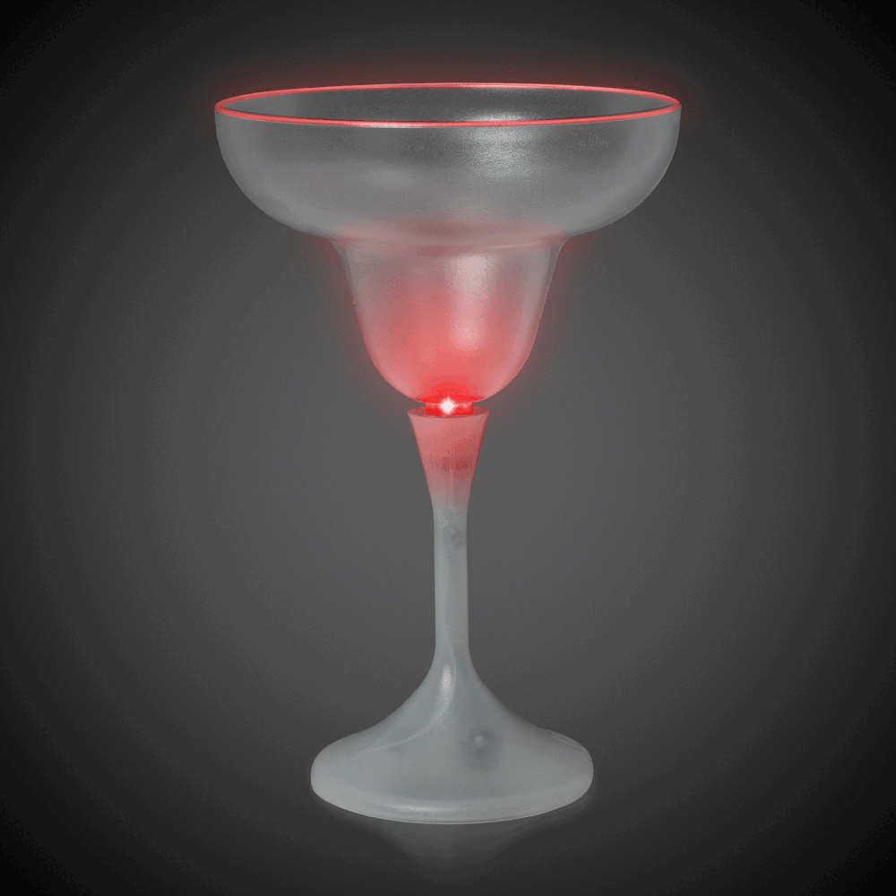 LED 10 oz Margarita Glass White Stem