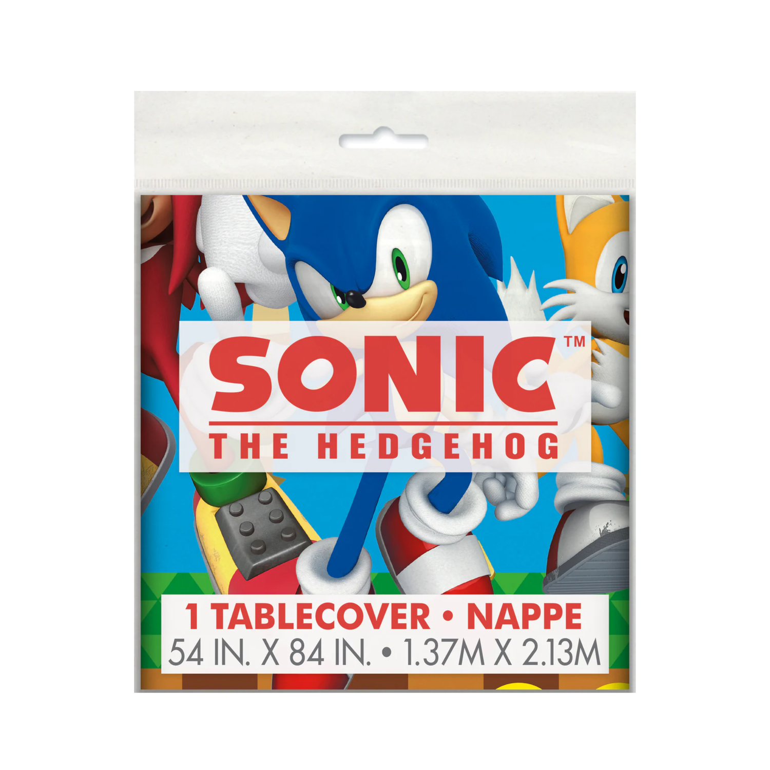 Sonic the Hedgehog Rectangular Plastic Table Cover, 54" x 84" - Short Fold