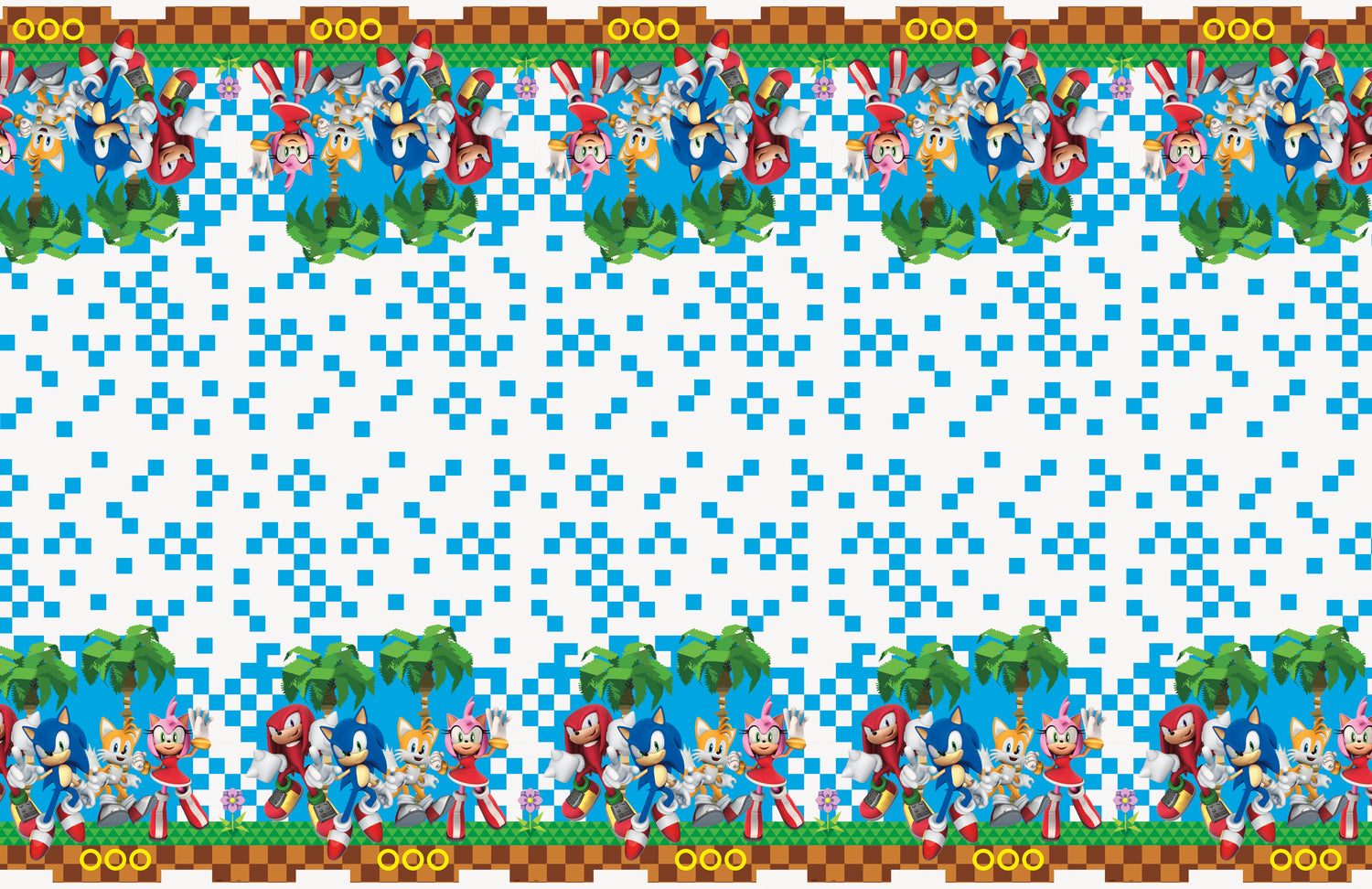 Sonic the Hedgehog Rectangular Plastic Table Cover, 54" x 84" - Short Fold - Image 3