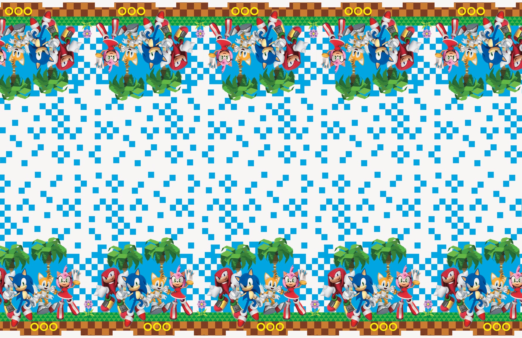 Sonic the Hedgehog Rectangular Plastic Table Cover, 54" x 84" - Short Fold - Image 3