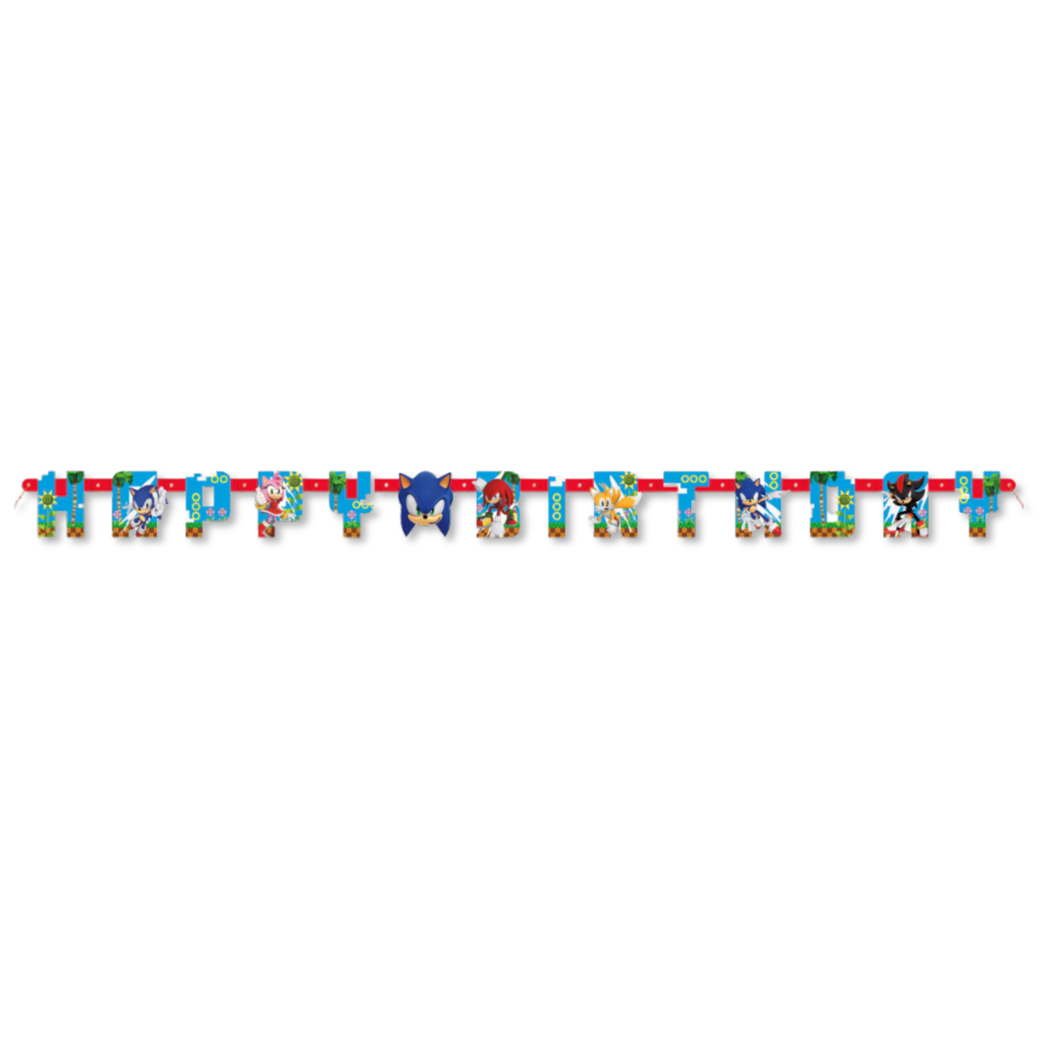 Sonic the Hedgehog "Happy Birthday" Jointed Banner, 6.25 ft