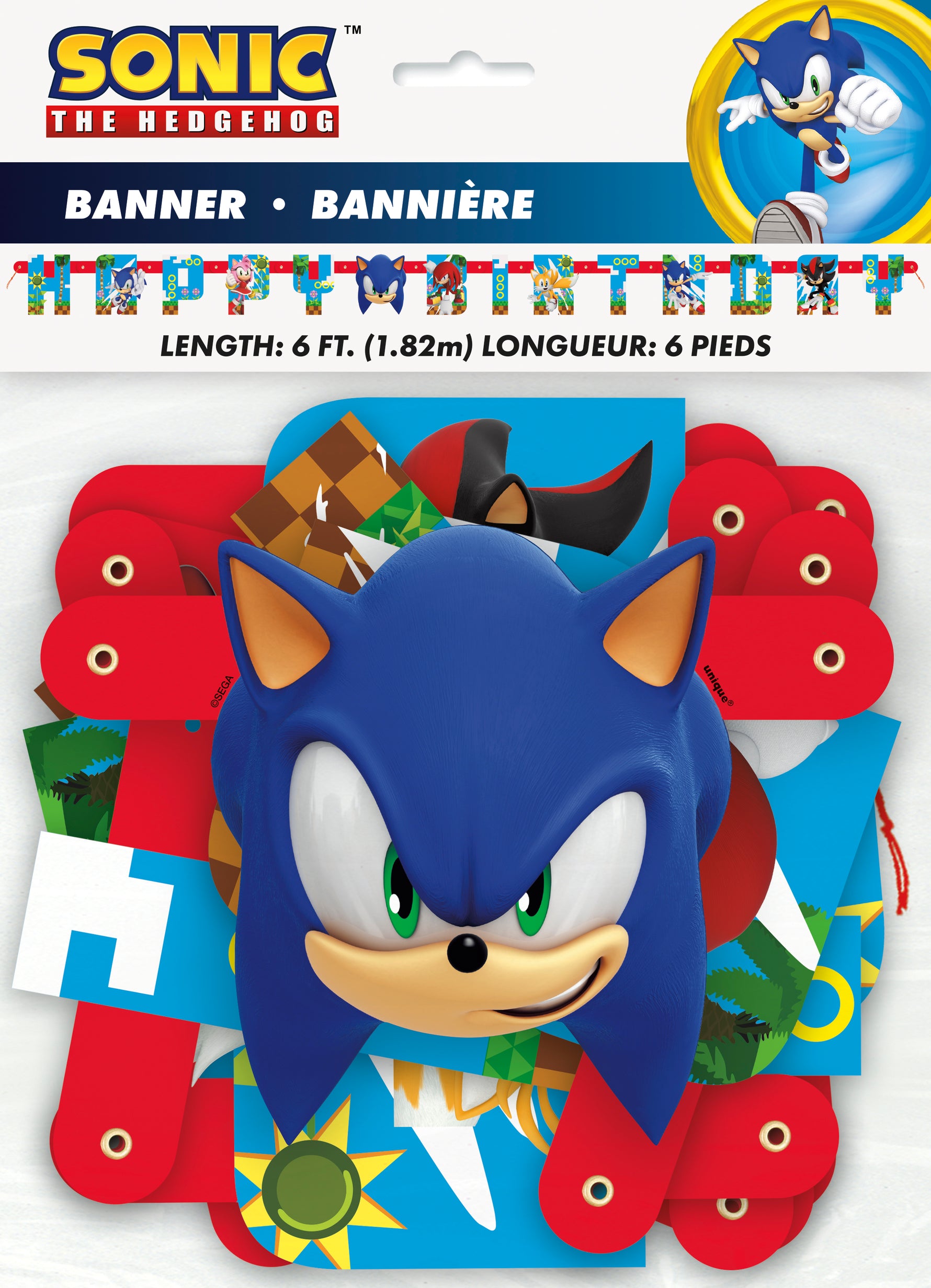 Sonic the Hedgehog "Happy Birthday" Jointed Banner, 6.25 ft - Image 2