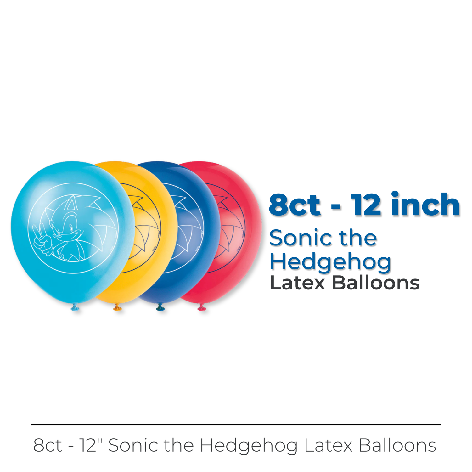 Sonic the Hedgehog Assorted 12" Latex Balloons, 8ct