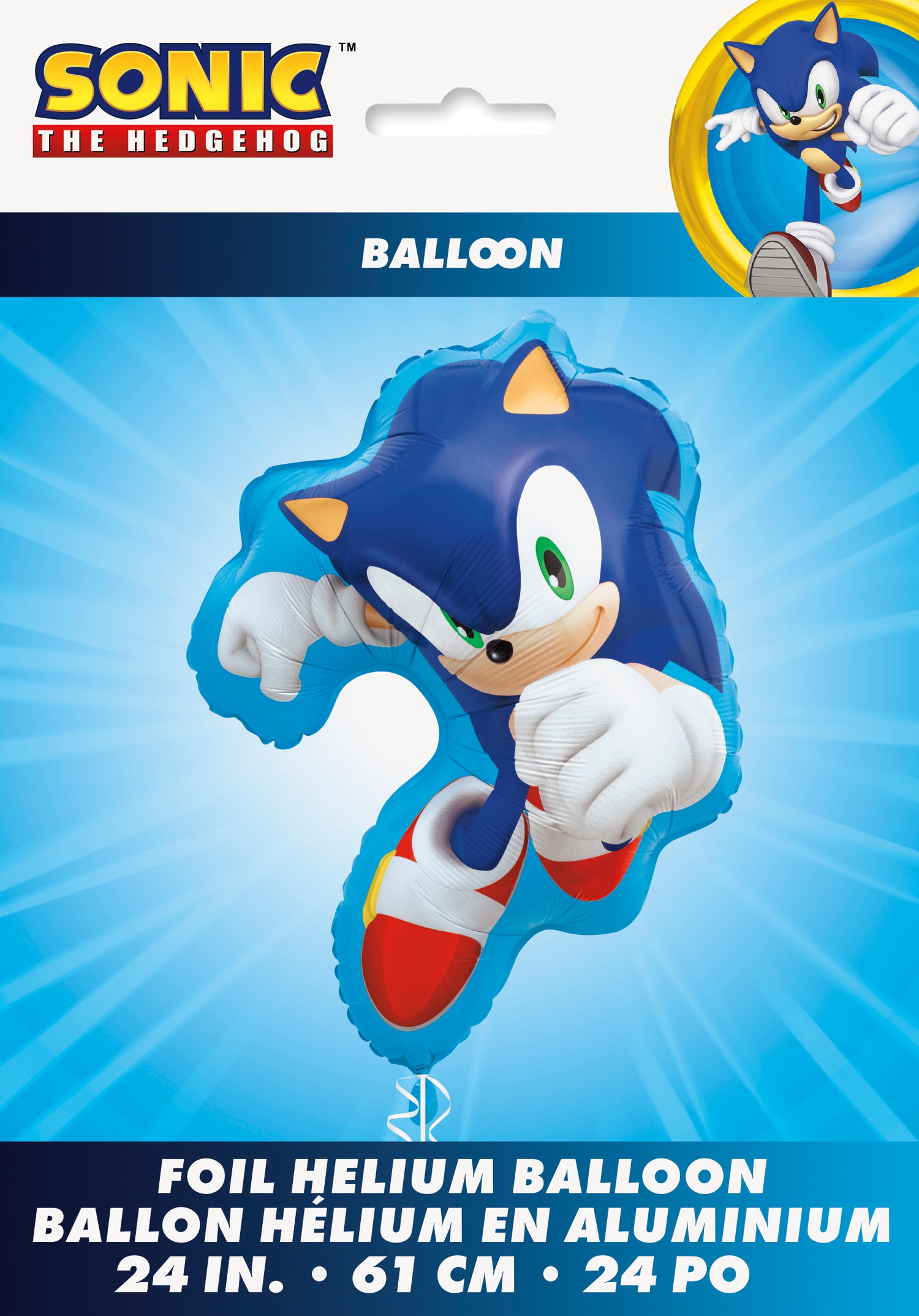 Sonic the Hedgehog Shaped 24" Giant Foil Balloon, Packaged - Image 2