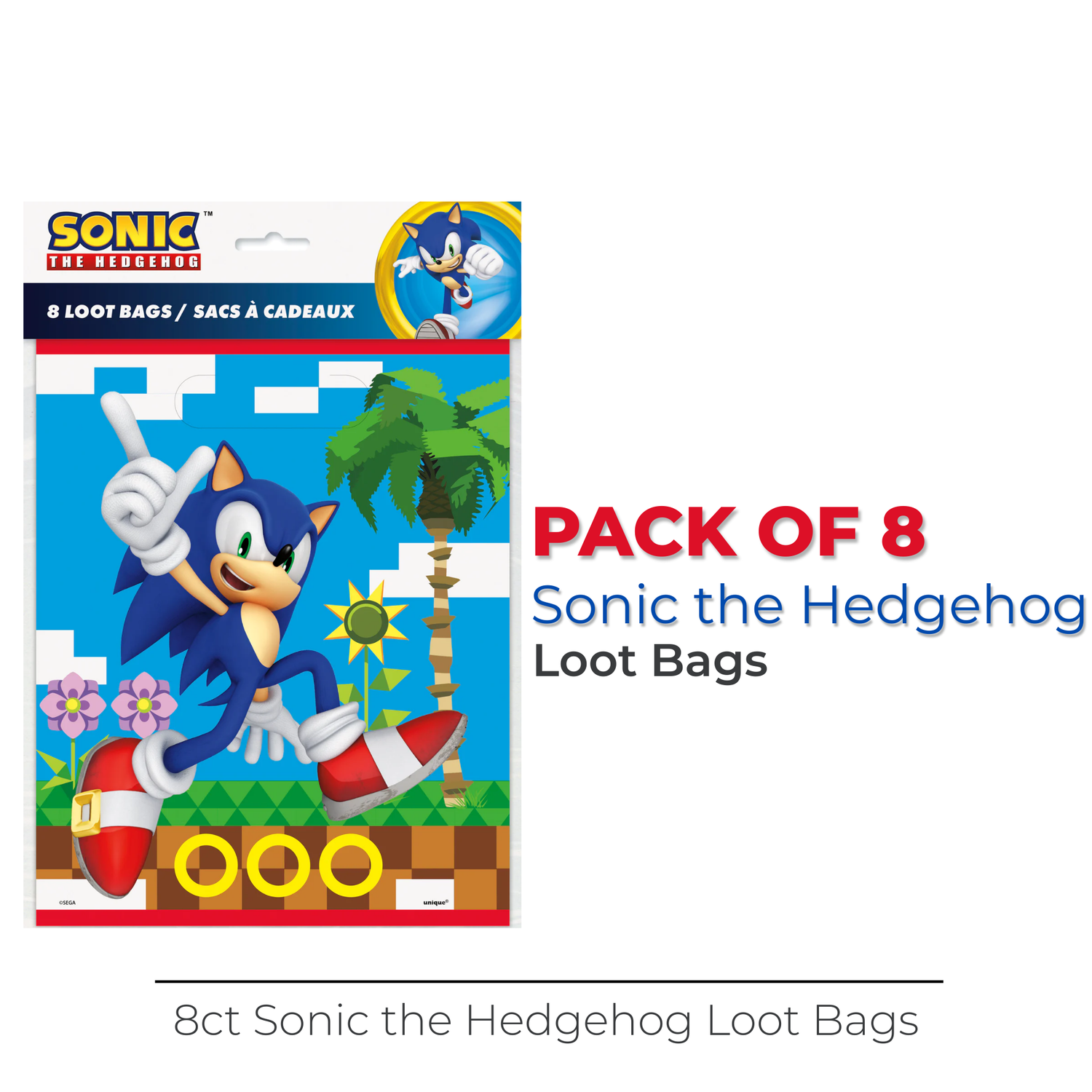 Sonic the Hedgehog Loot Bags, 8ct