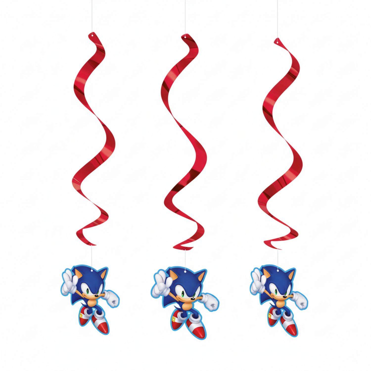 Sonic the Hedgehog Hanging Swirl Decorations, 3ct