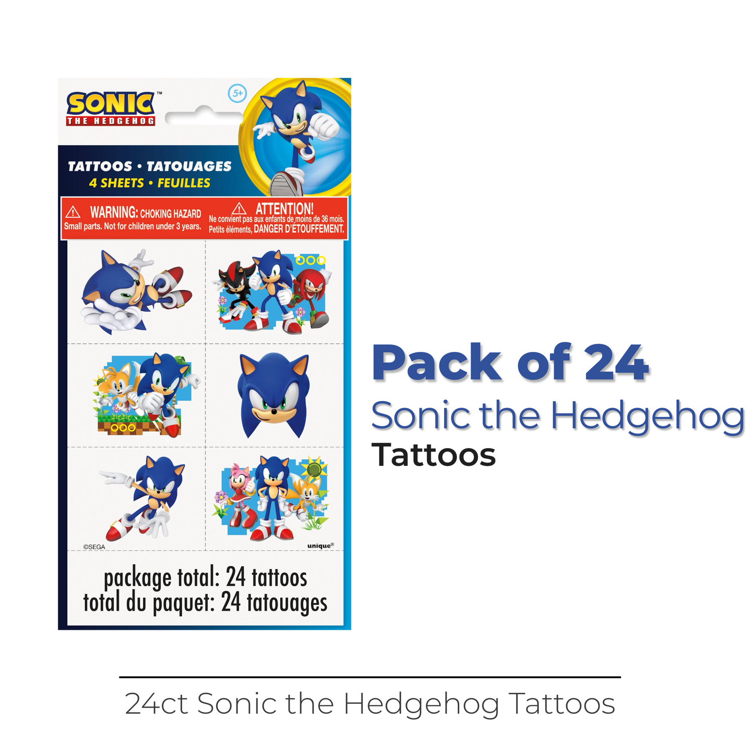 Sonic the Hedgehog Tattoos, 24ct