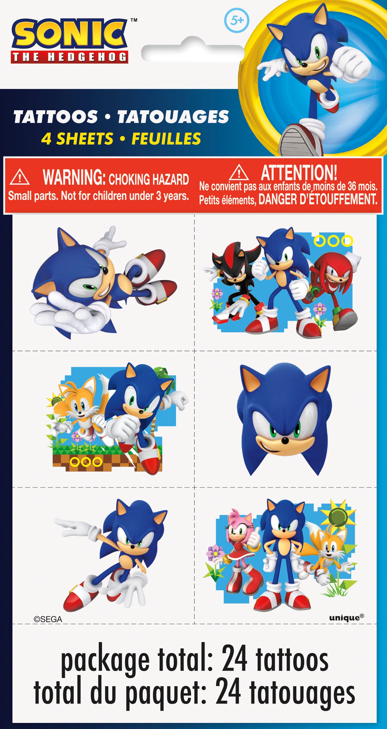 Sonic the Hedgehog Tattoos, 24ct - Image 2