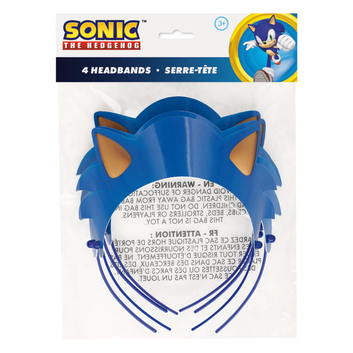 Sonic the Hedgehog Paper Party Headbands, 4ct