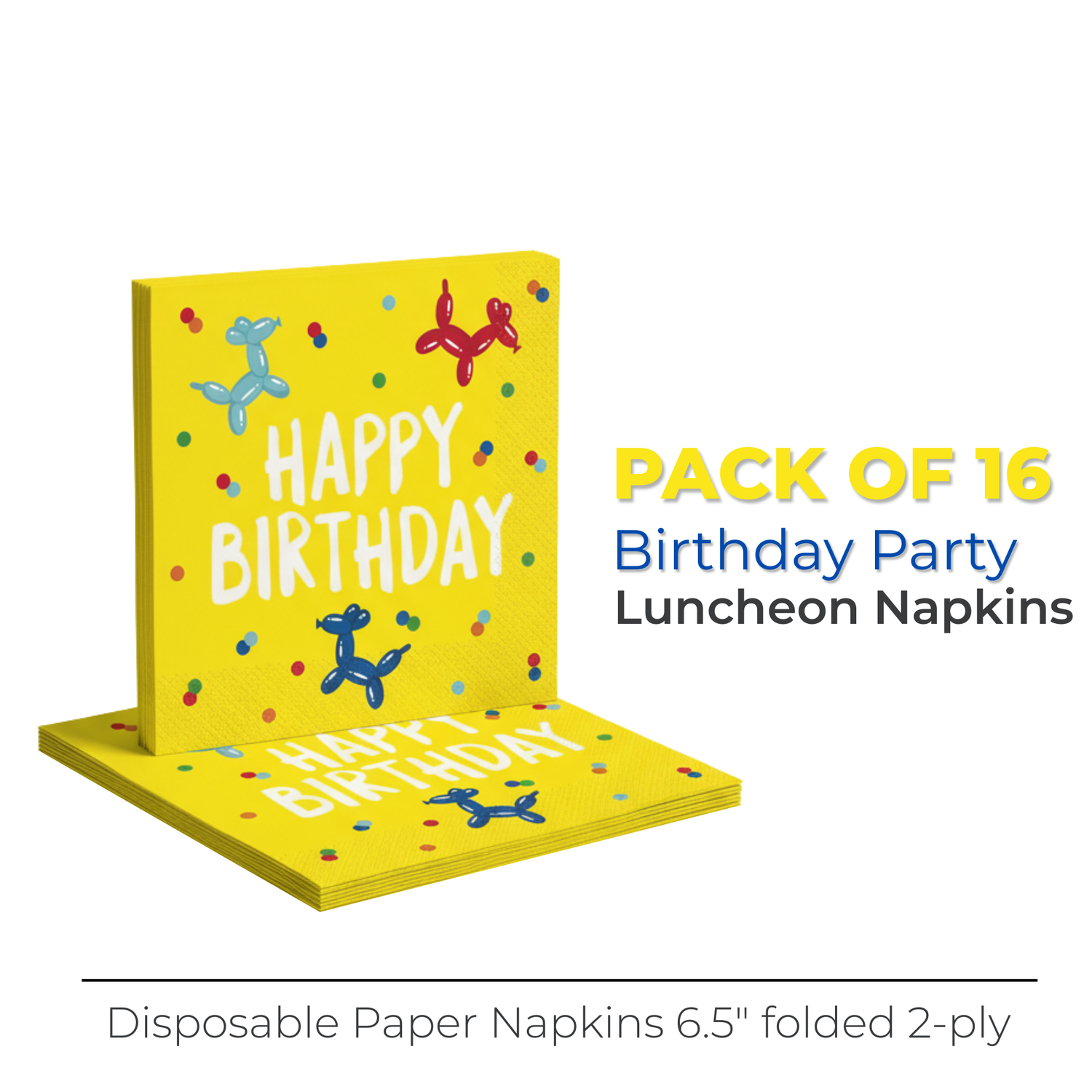 Balloon Dog Birthday Luncheon Napkins, 16ct