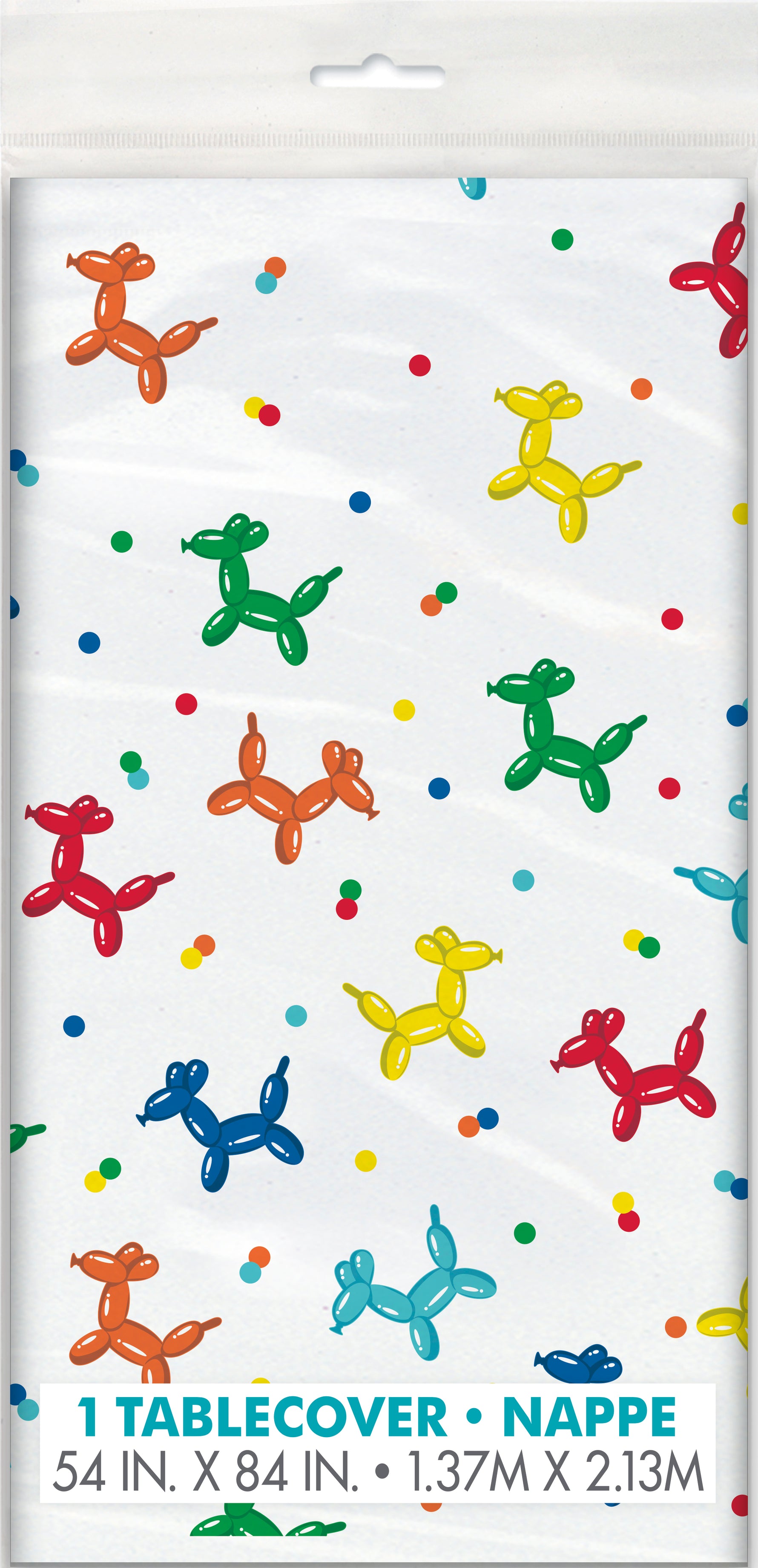 Balloon Dog Birthday Rectangular Plastic Table Cover, 54" x 84" - Image 2