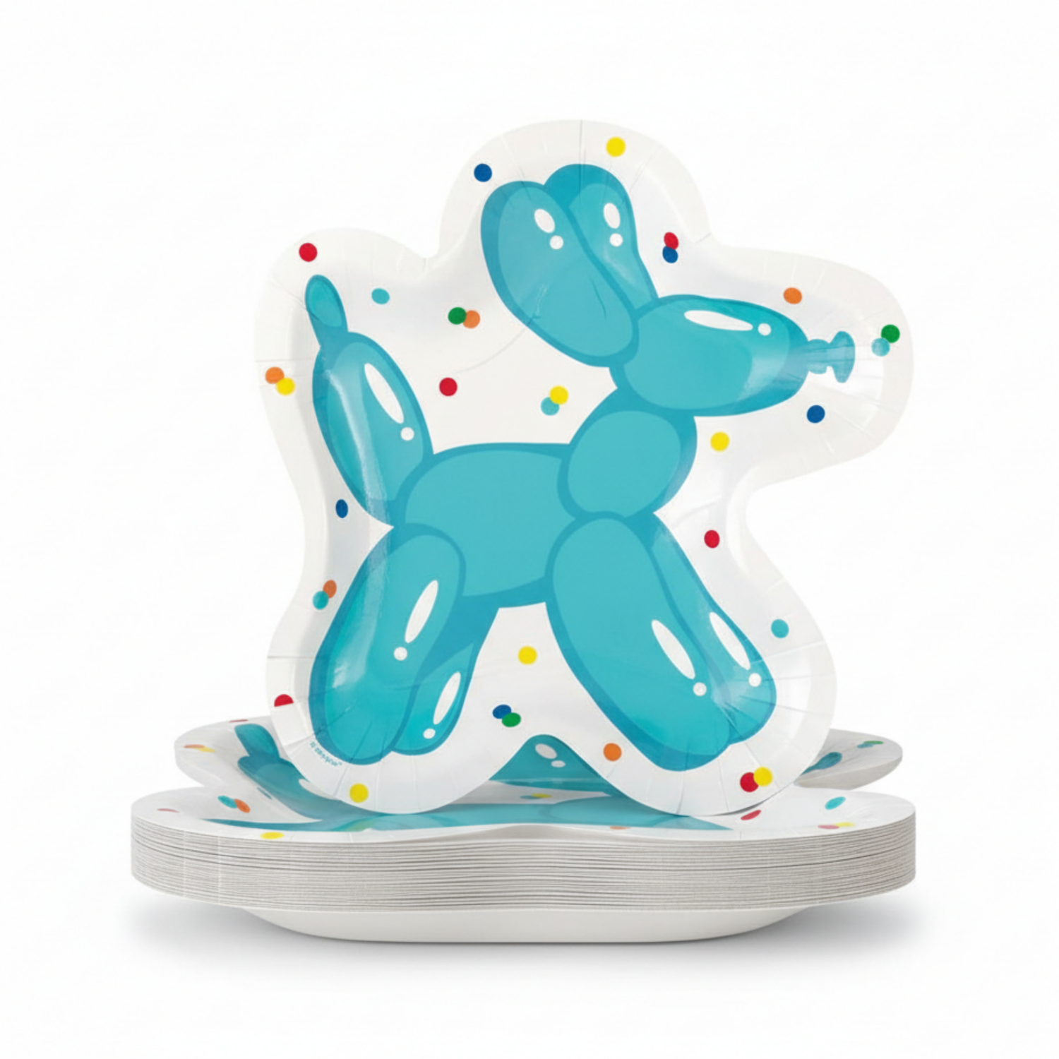Balloon Dog Birthday Shaped 8.25" Plates, 8ct