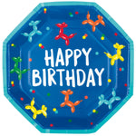 Balloon Dog Birthday Octagon Shaped 9.25" Plates, 8ct